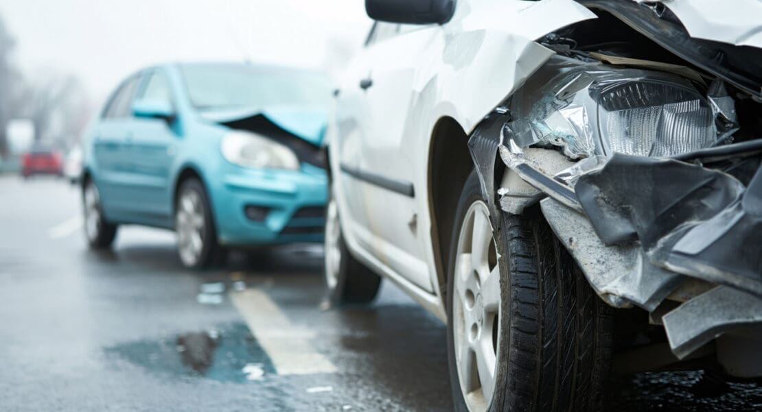 car crash in Miami - Collision of two cars,