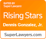 Image of Dennis Gonzalez, Jr. with text "Rising Stars"