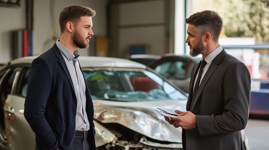 Attorney meeting client for insurance claims