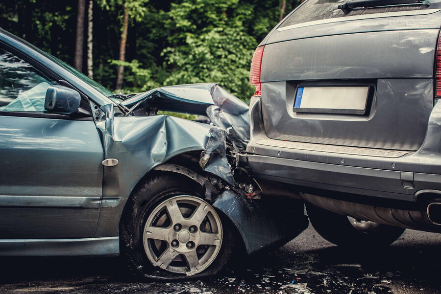 Car accident on the street.