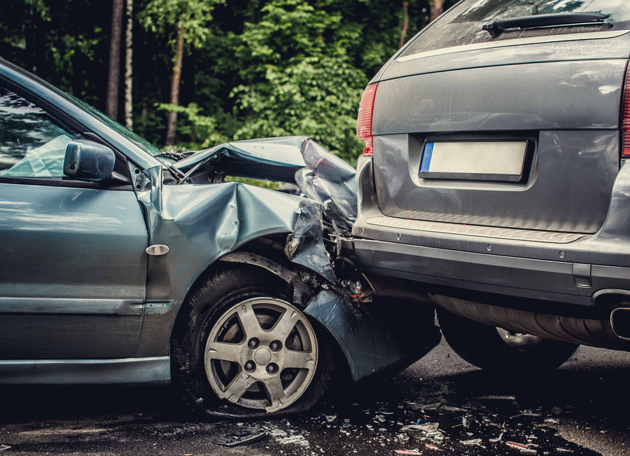 Car accident on the street.