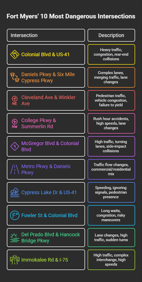 fort myers 10 most dangerous intersections
