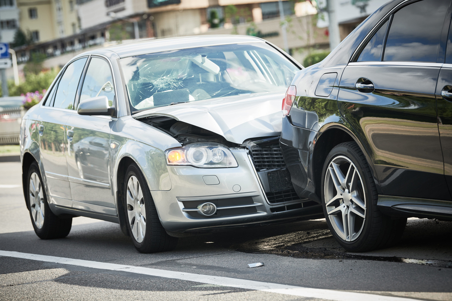 rear end car collision on street