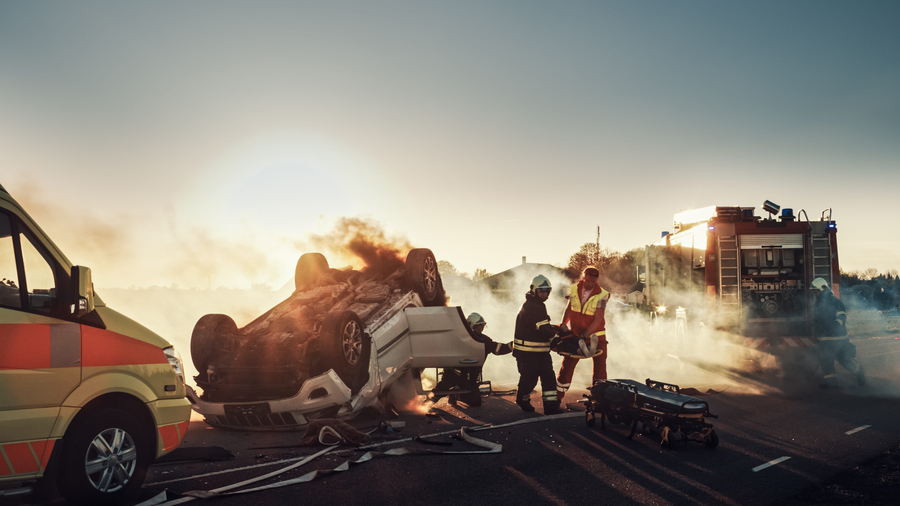 Chain reaction car crash